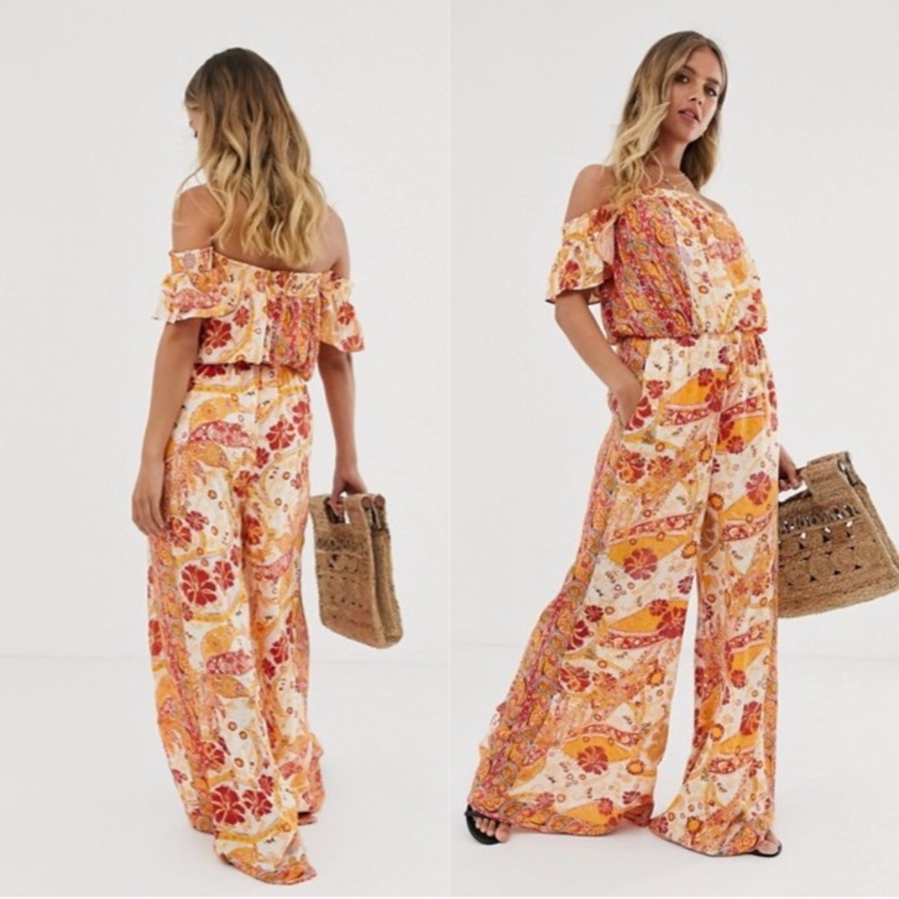 NEW Free People Carmen Off The Shoulder Jumpsuit - Picture 2 of 6